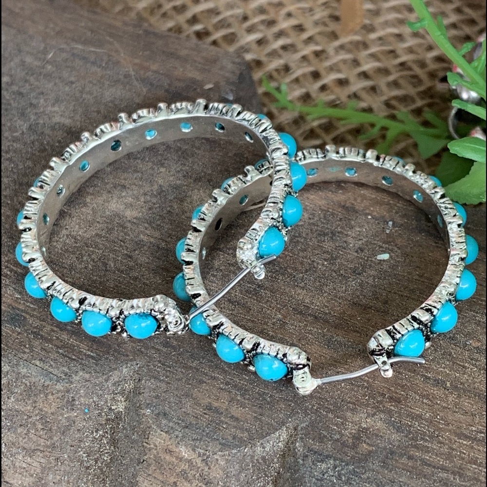 Turquoise Hoop Earrings